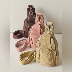 Free People Hudson Sling Bag in Taupe NWT